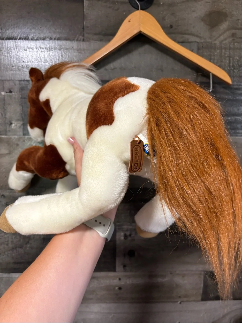 Vintage Breyer 2004 Large Lying Paint Pony/ Pinto Horse Stuffed Plush 22”